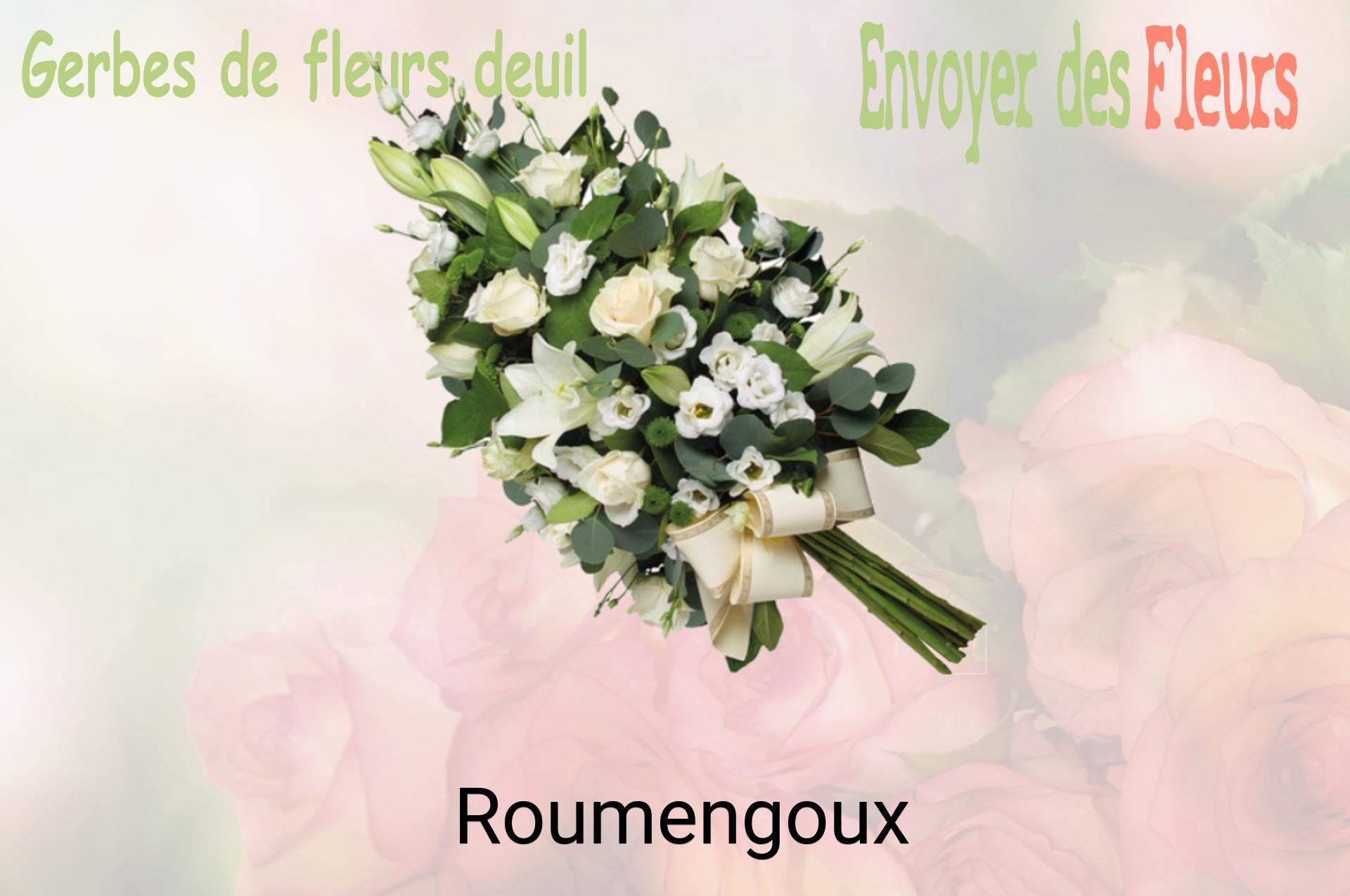 Gerbe de fleurs de deuil livrée à Roumengoux